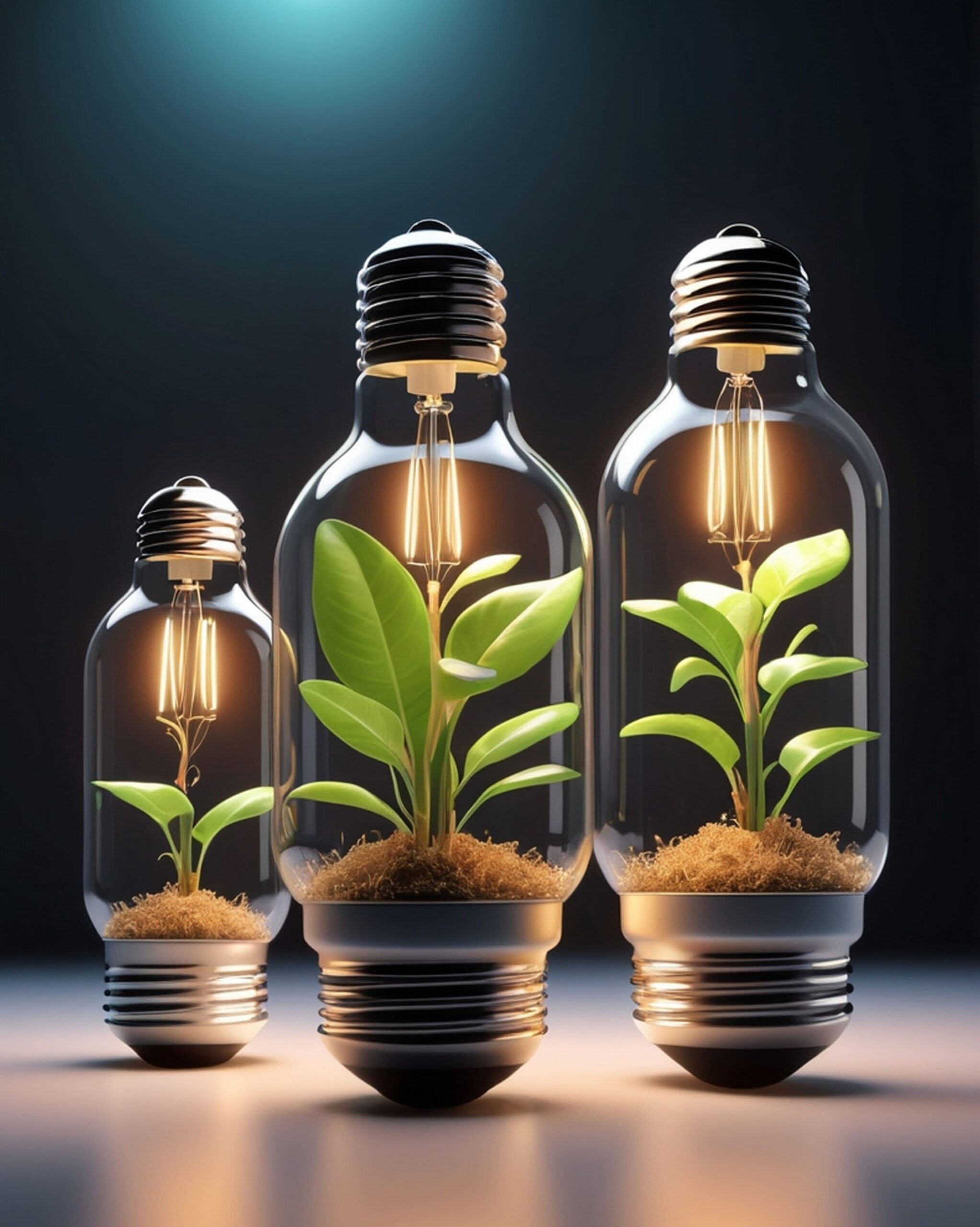 closeup-plant-decor-light-bulb-candle-ai-generated